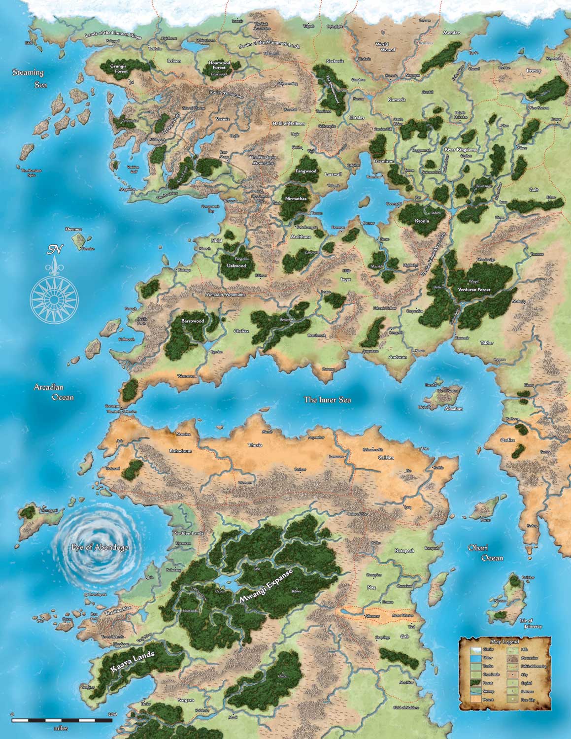  Pathfinder Campaign Setting: Inner Sea Poster Map Folio