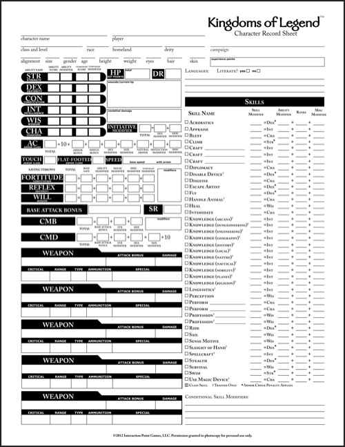 Dungeons And Dragons 3Rd Edition Character Sheet Pdf