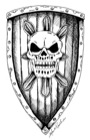 Stock Art: Shields—Grinning Skull (Download)