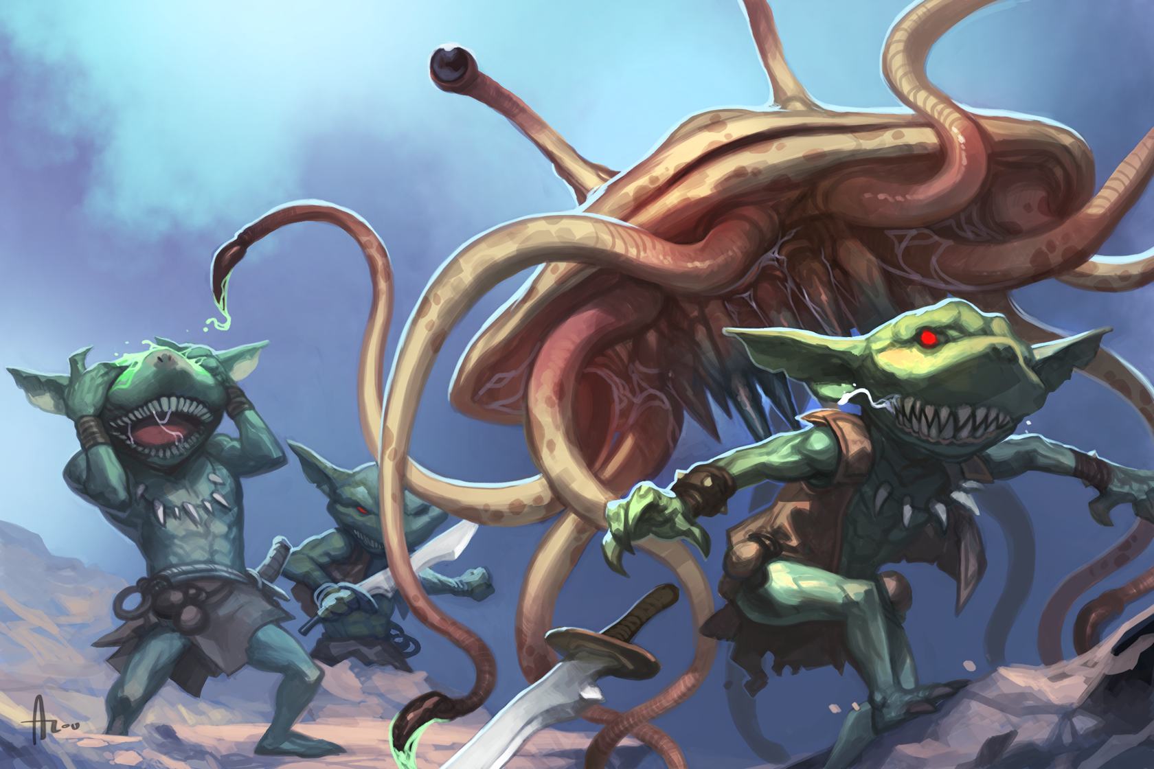 These monsters look strange. Тролль ДНД 5. Фламф DND. Фламф ДНД. Starfinder гоблины.